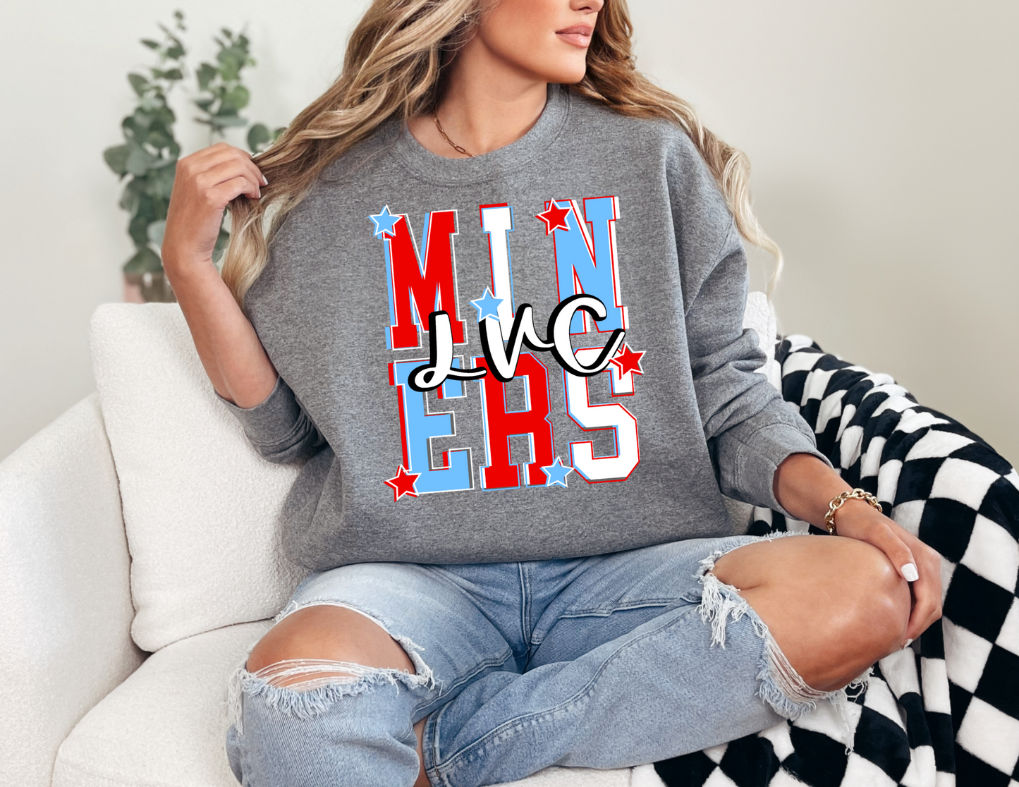 LVC Miners Graphic Spirit Crew and Bella Canvas