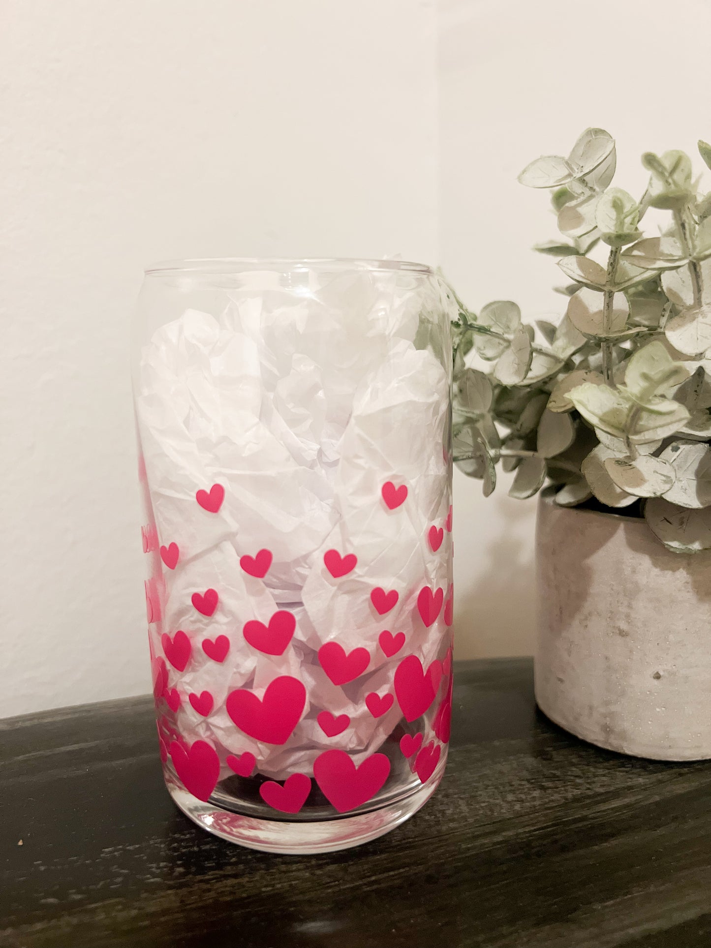 Hot Pink Hearts Cup