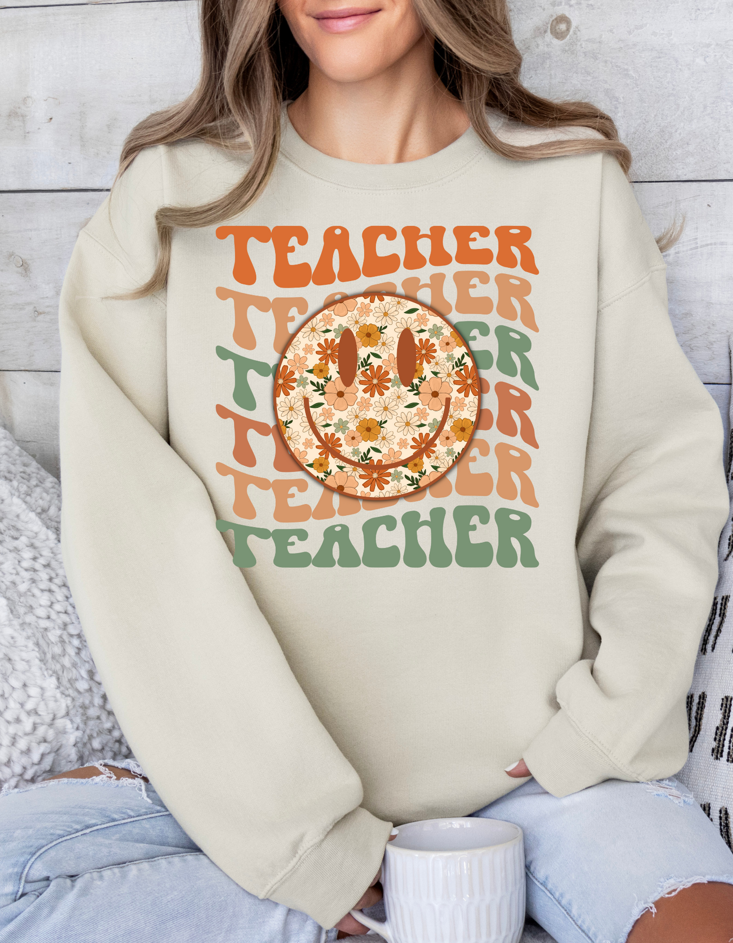 Retro Teacher Crewneck and Tee
