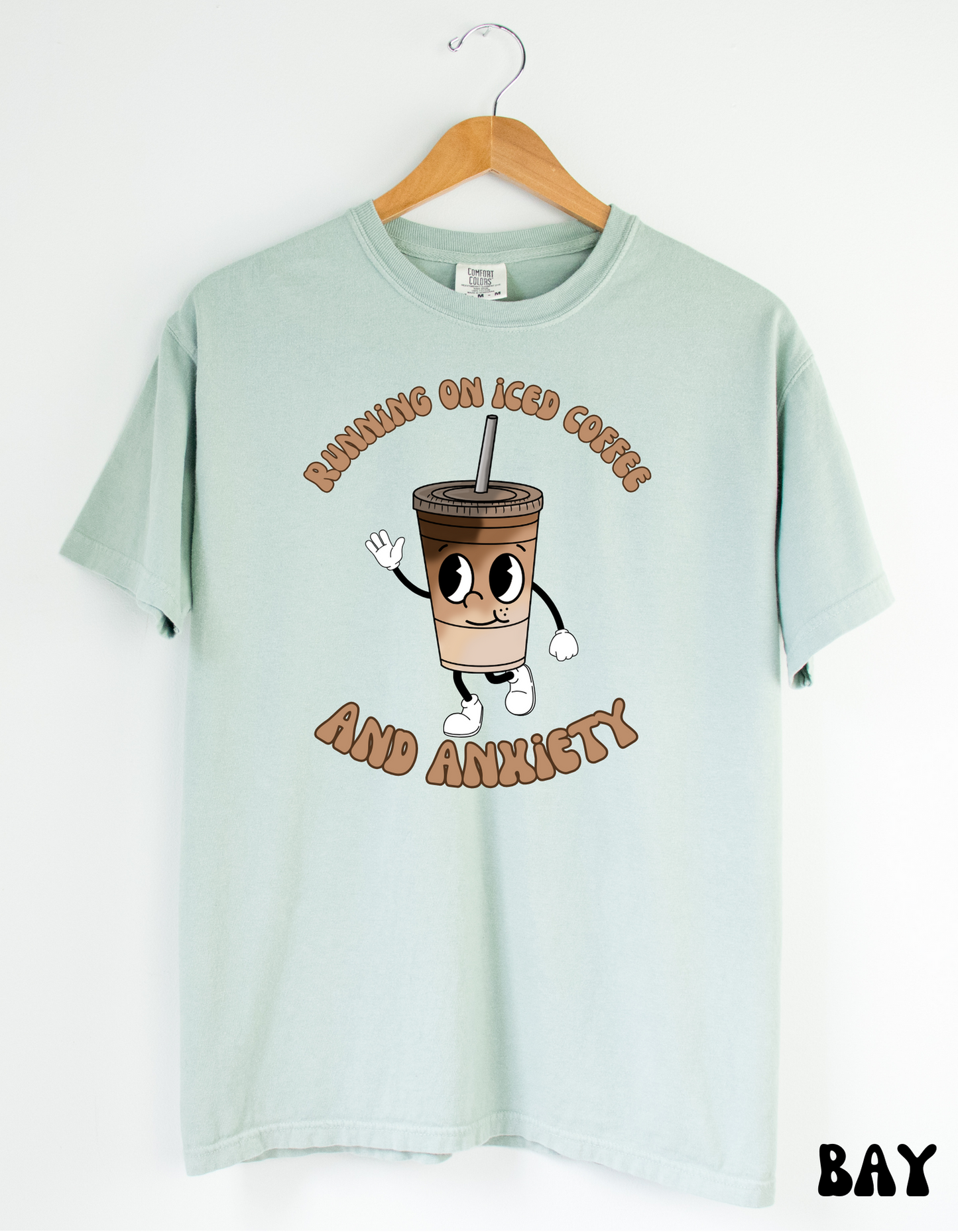 Running on Iced Coffee Comfort Colors Tee