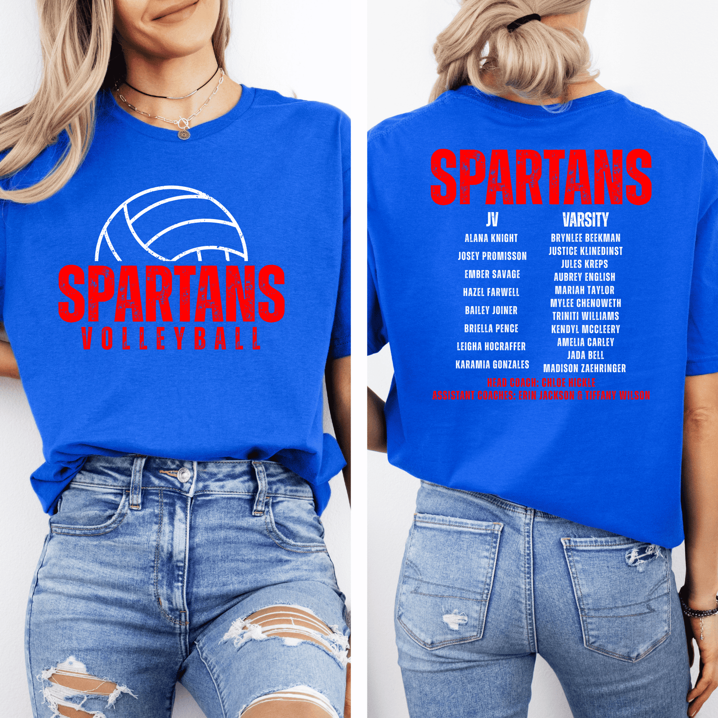 BPC Spartans Volleyball Fundraiser BACK ROSTER