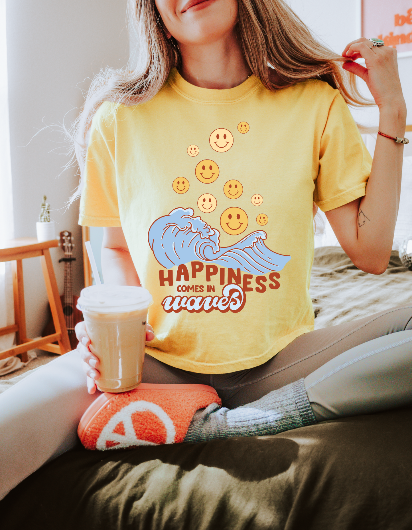 Happiness Comes in Waves Tee
