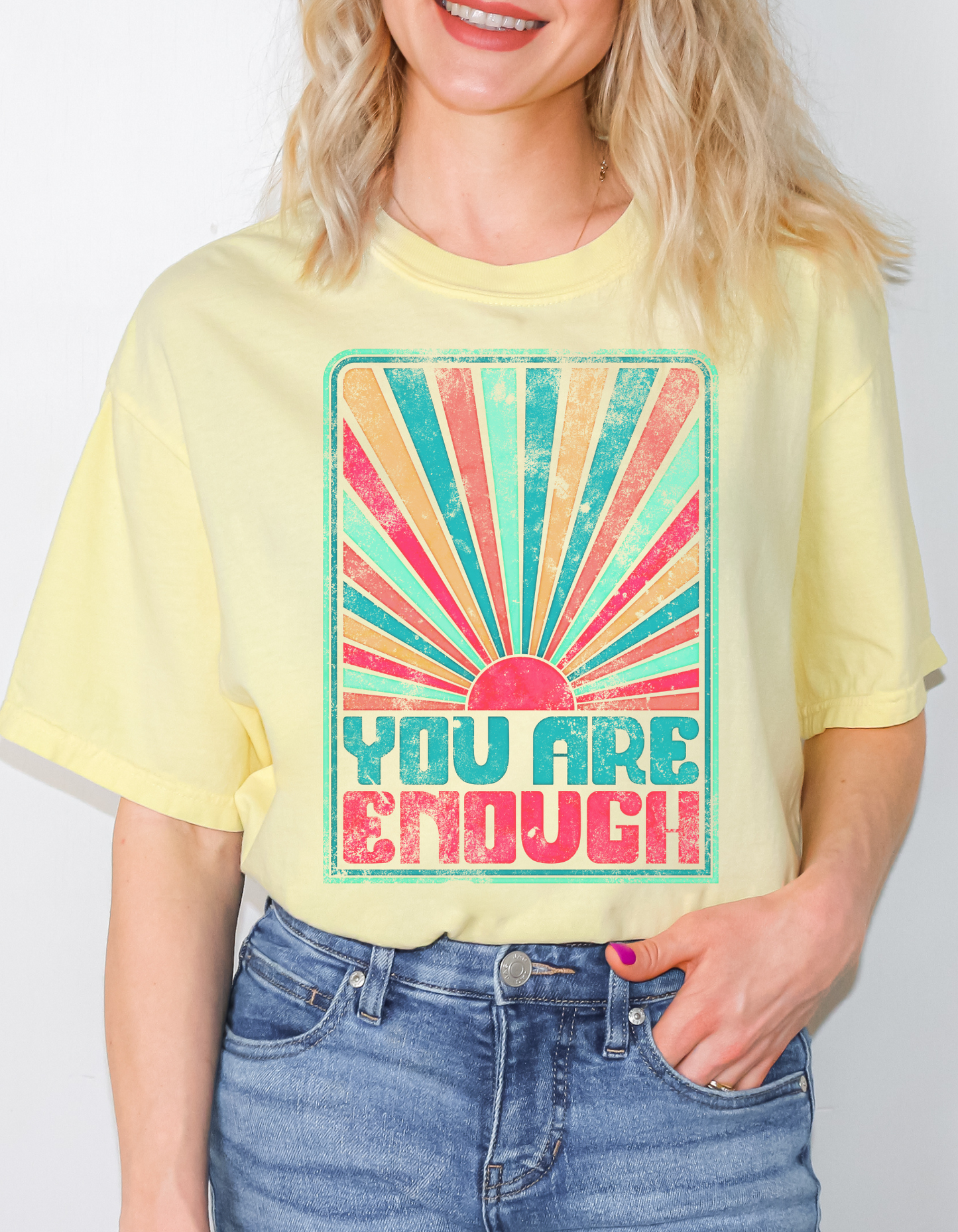 Sunset Blues You Are Enough Tee