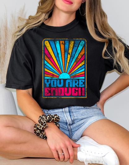 You are Enough Charcoal and Black Tee