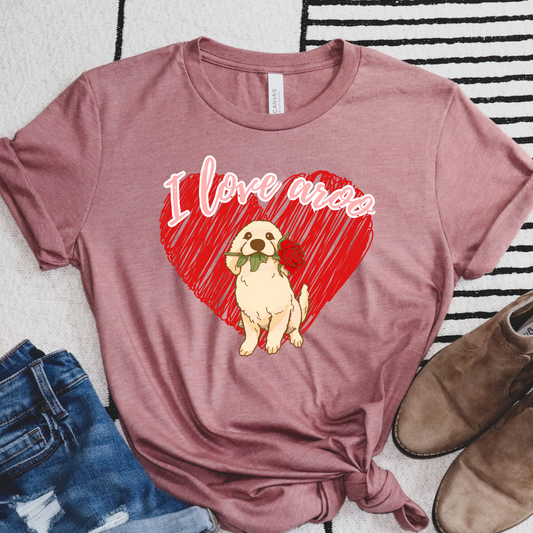 I Love Aroo Golden Retreiver Tee