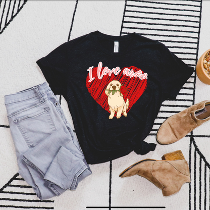 I Love Aroo Golden Retreiver Tee