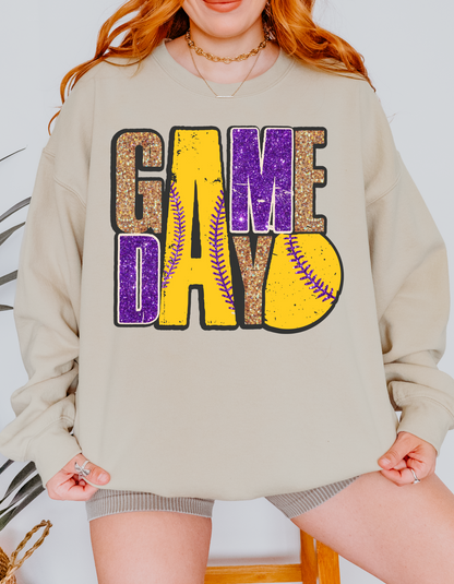 Glitter Purple and Gold Game Day