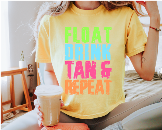 Float Drink Tan Repeat Tee