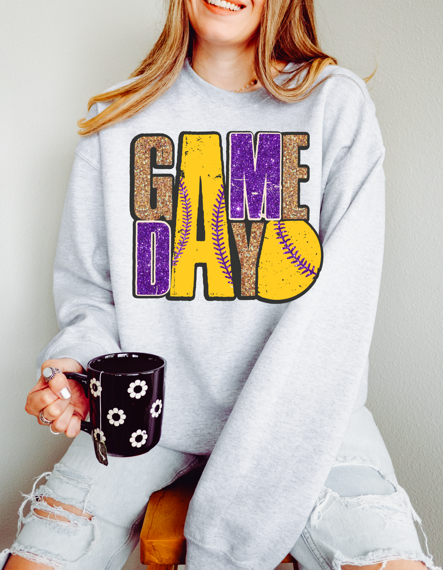 Glitter Purple and Gold Game Day