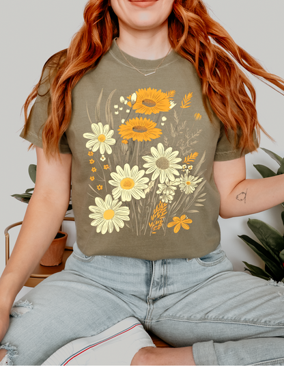 Spring Floral Comfort Colors Tee