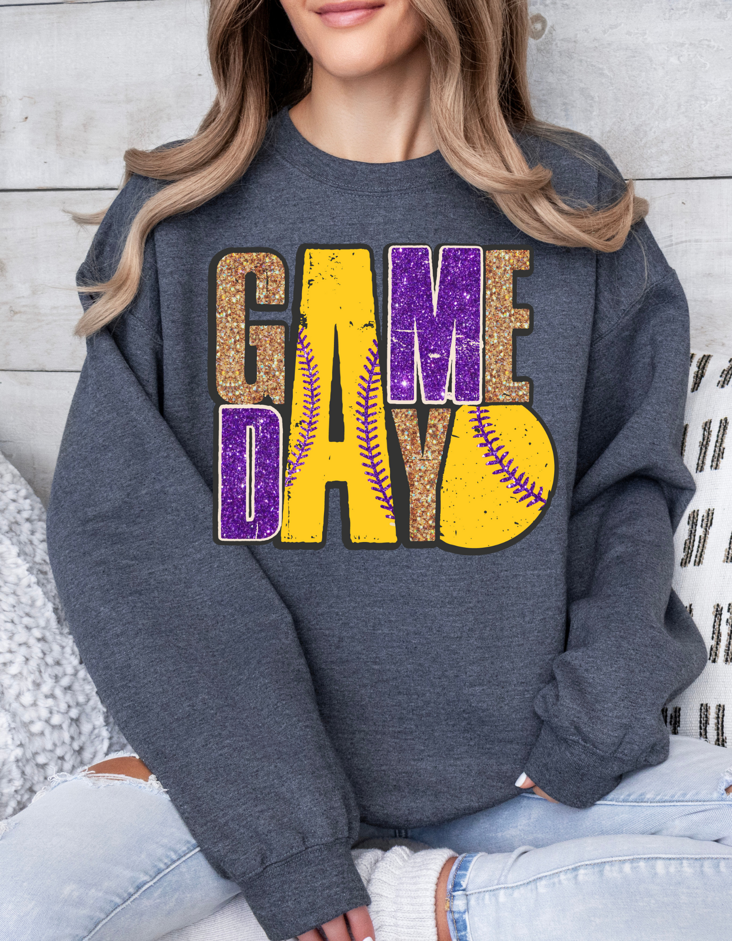 Glitter Purple and Gold Game Day