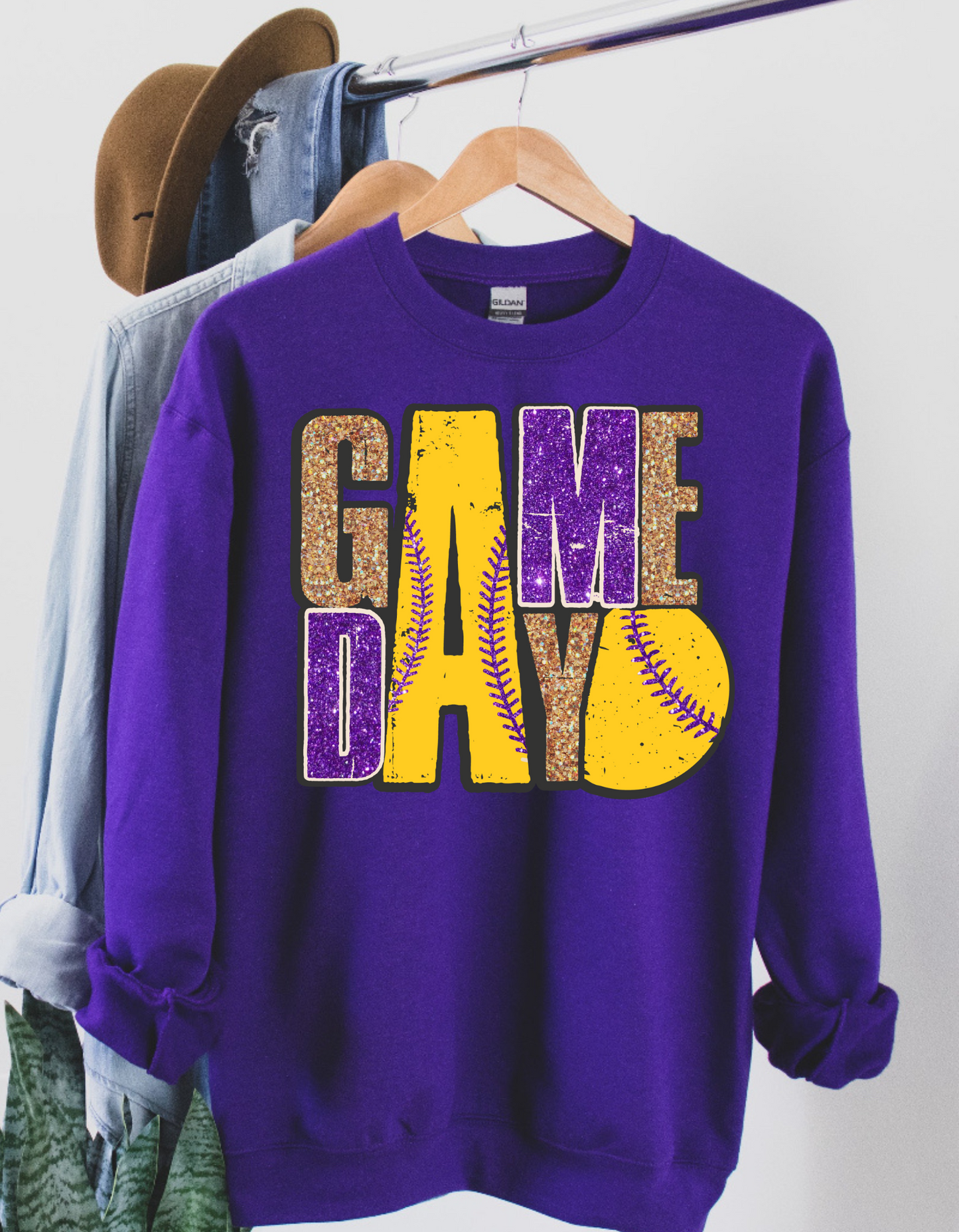 Glitter Purple and Gold Game Day