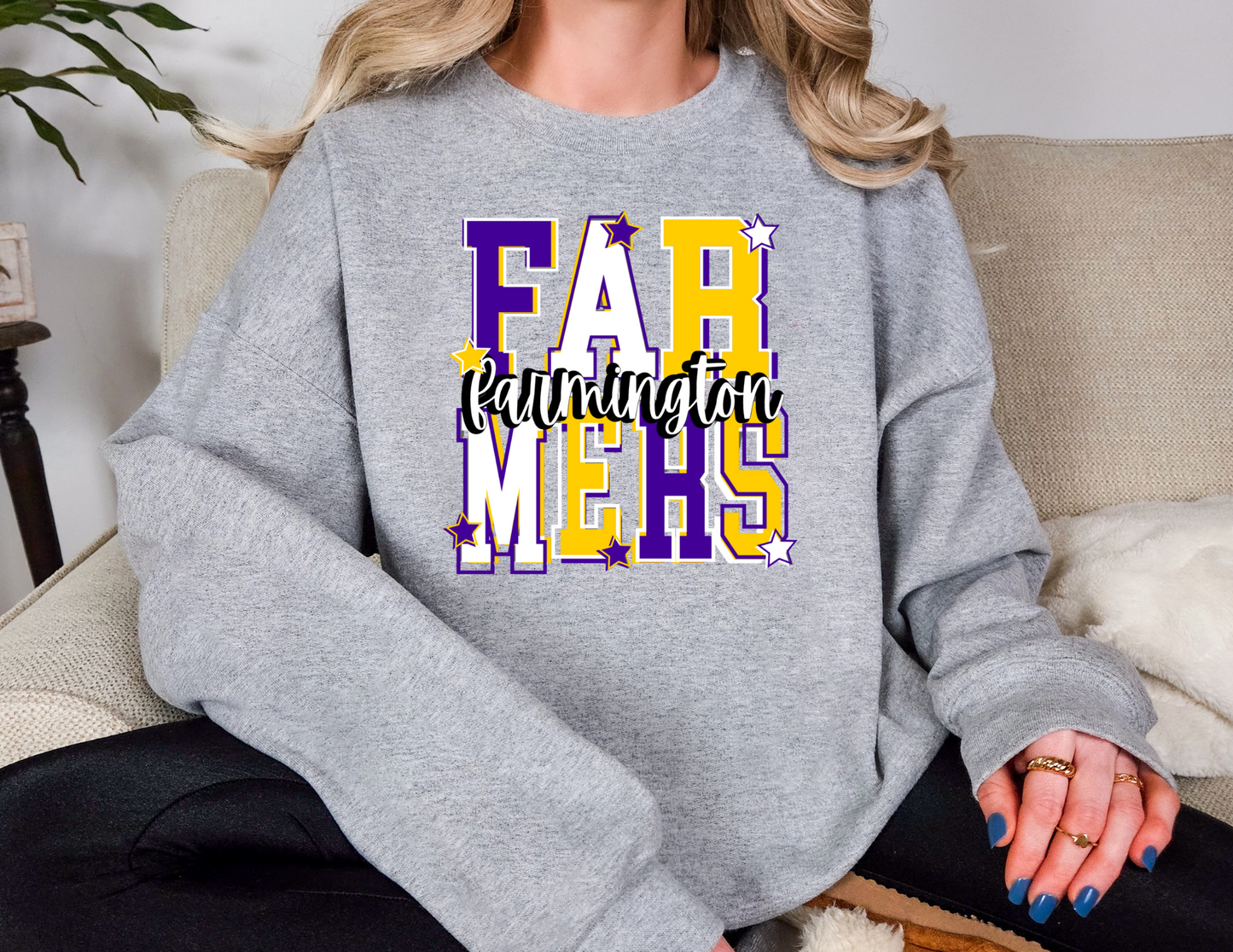 Farmington Farmers Graphic Spirit Crew and Bella Canvas