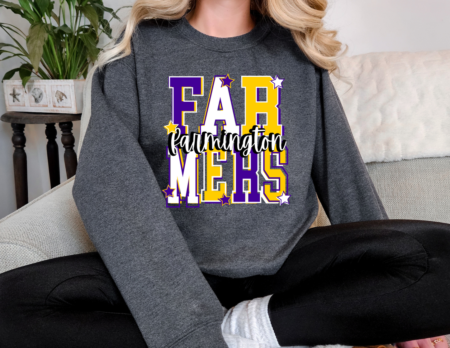 Farmington Farmers Graphic Spirit Crew and Bella Canvas