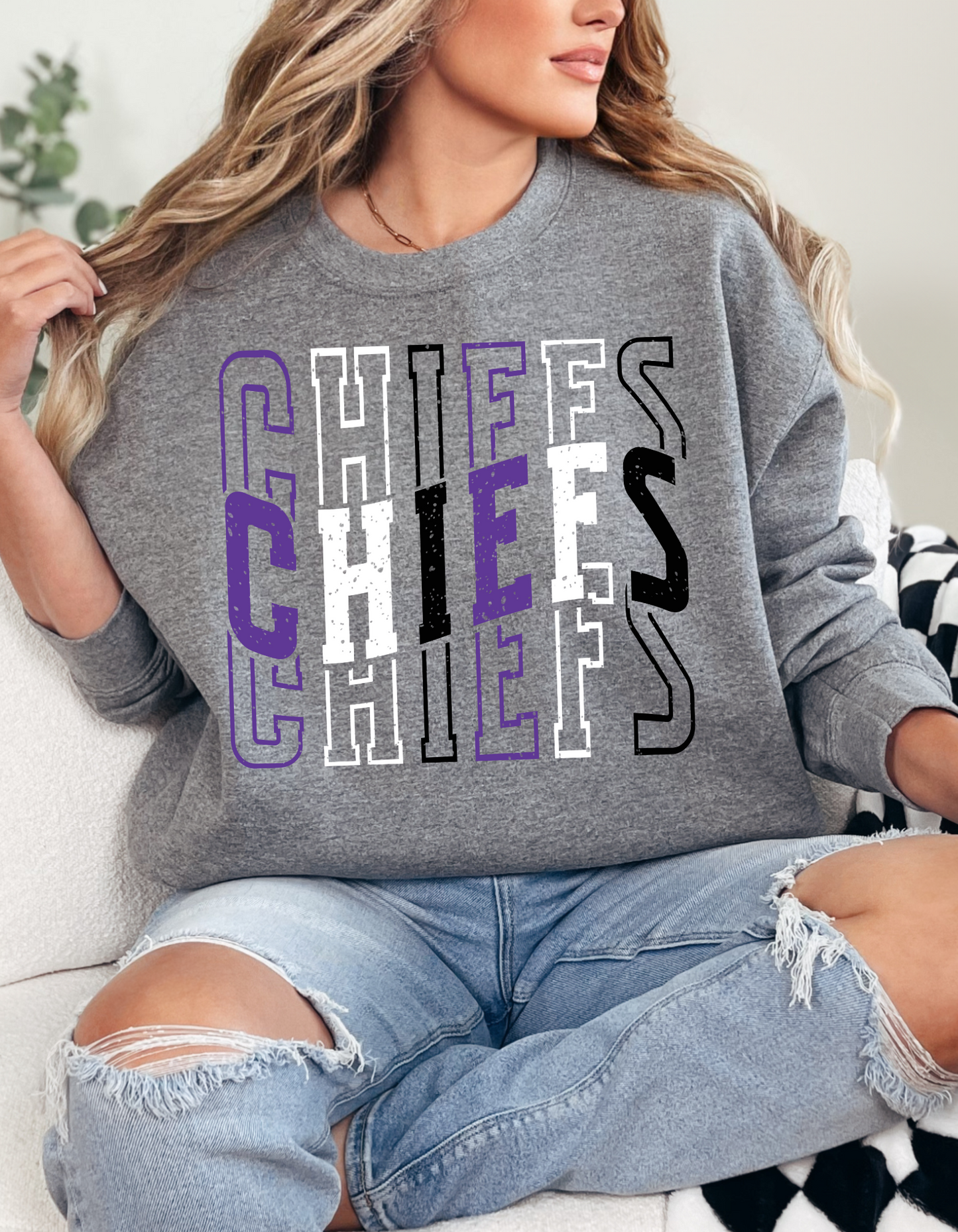 Chiefs Wavy Crew and Tee