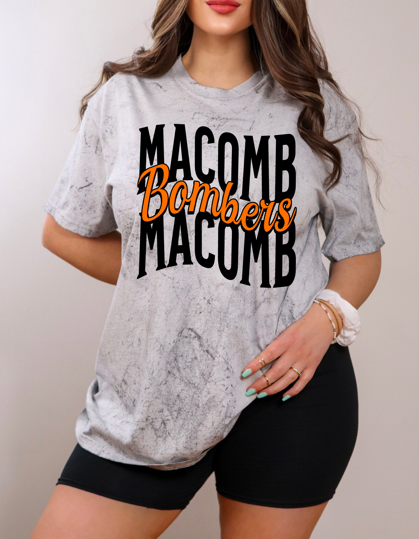 Macomb Bombers Wavy Color Blast Tee