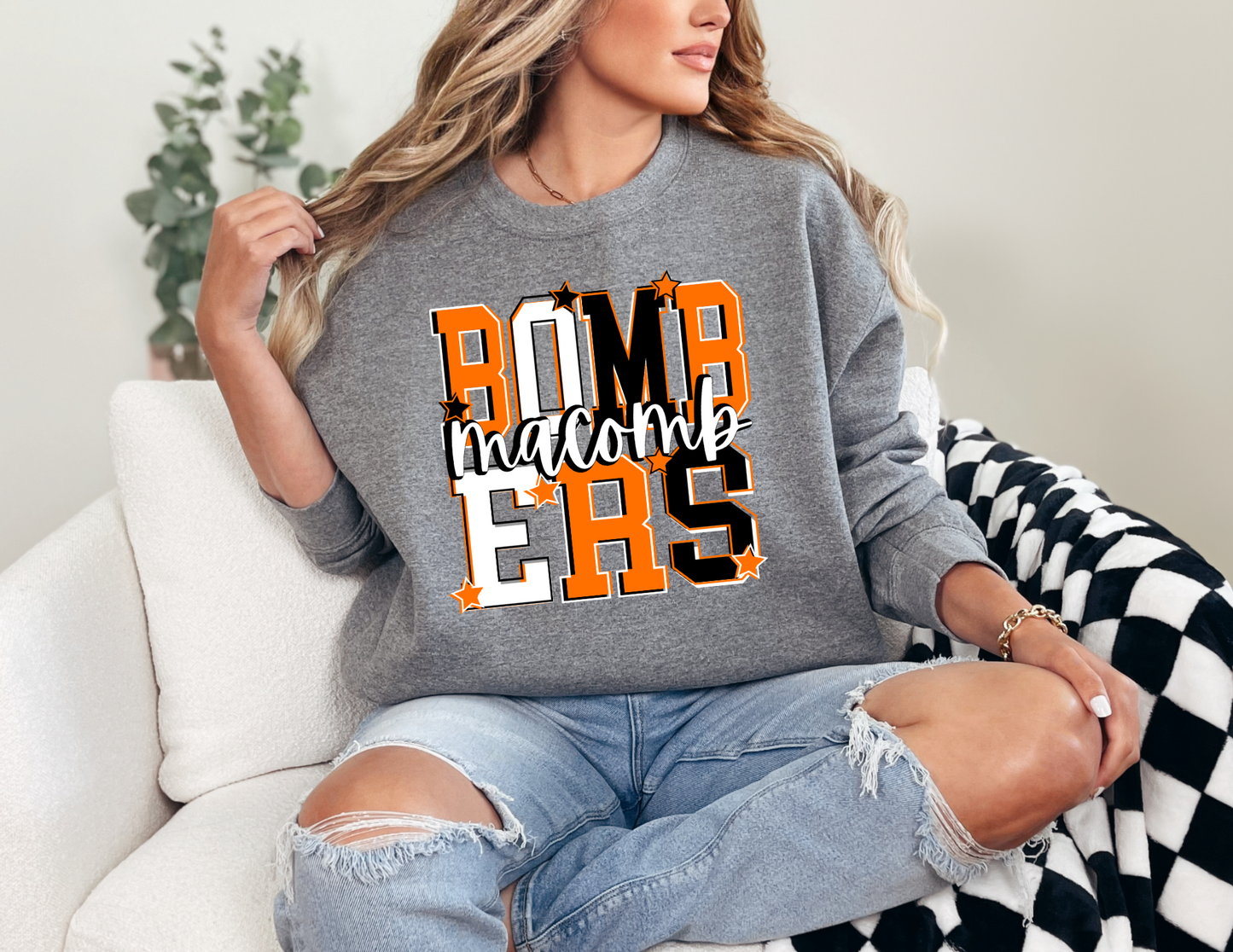 Macomb Bombers Graphic Spirit Crew and Bella Canvas