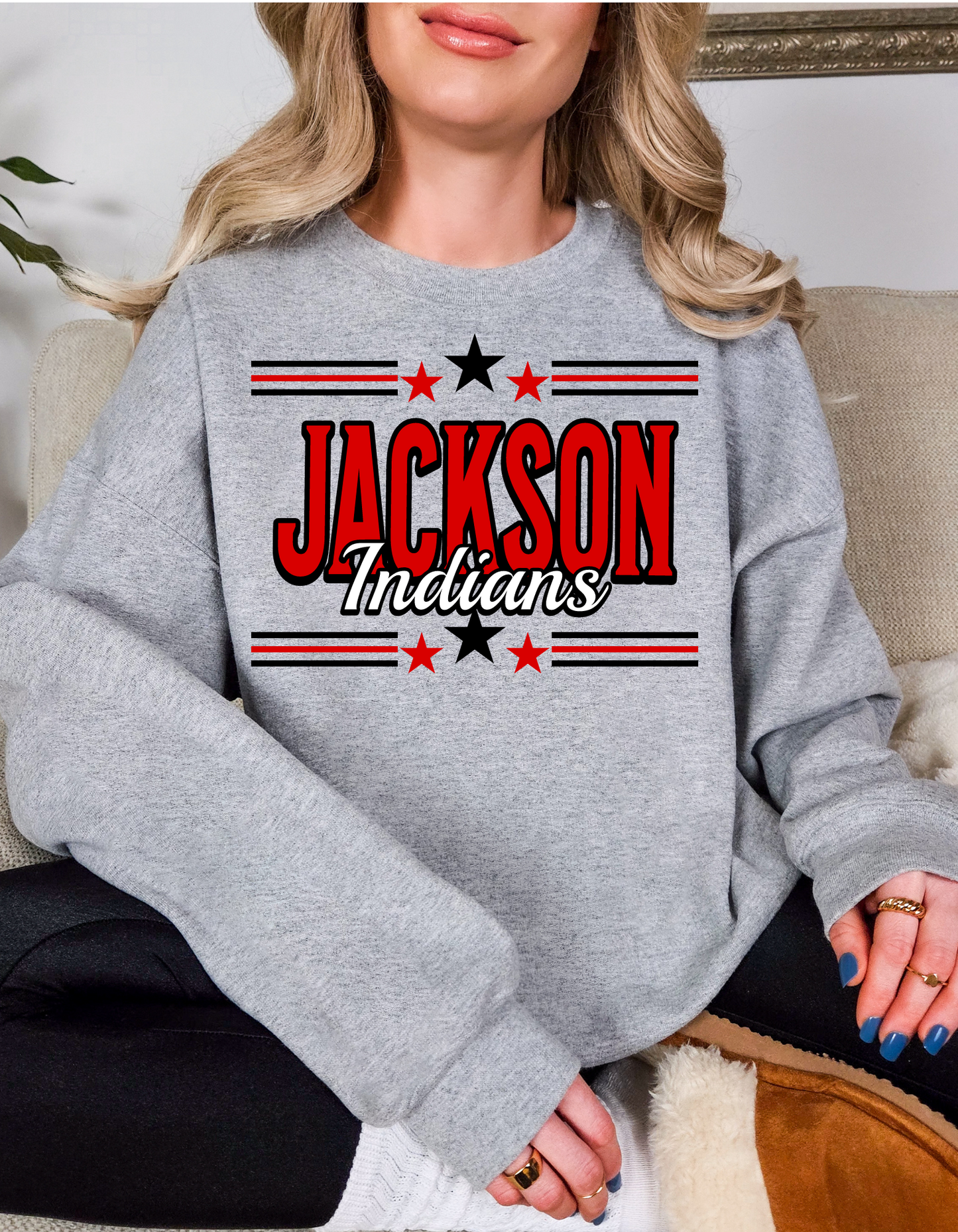 Jackson Indians Retro Star Crew and Tee