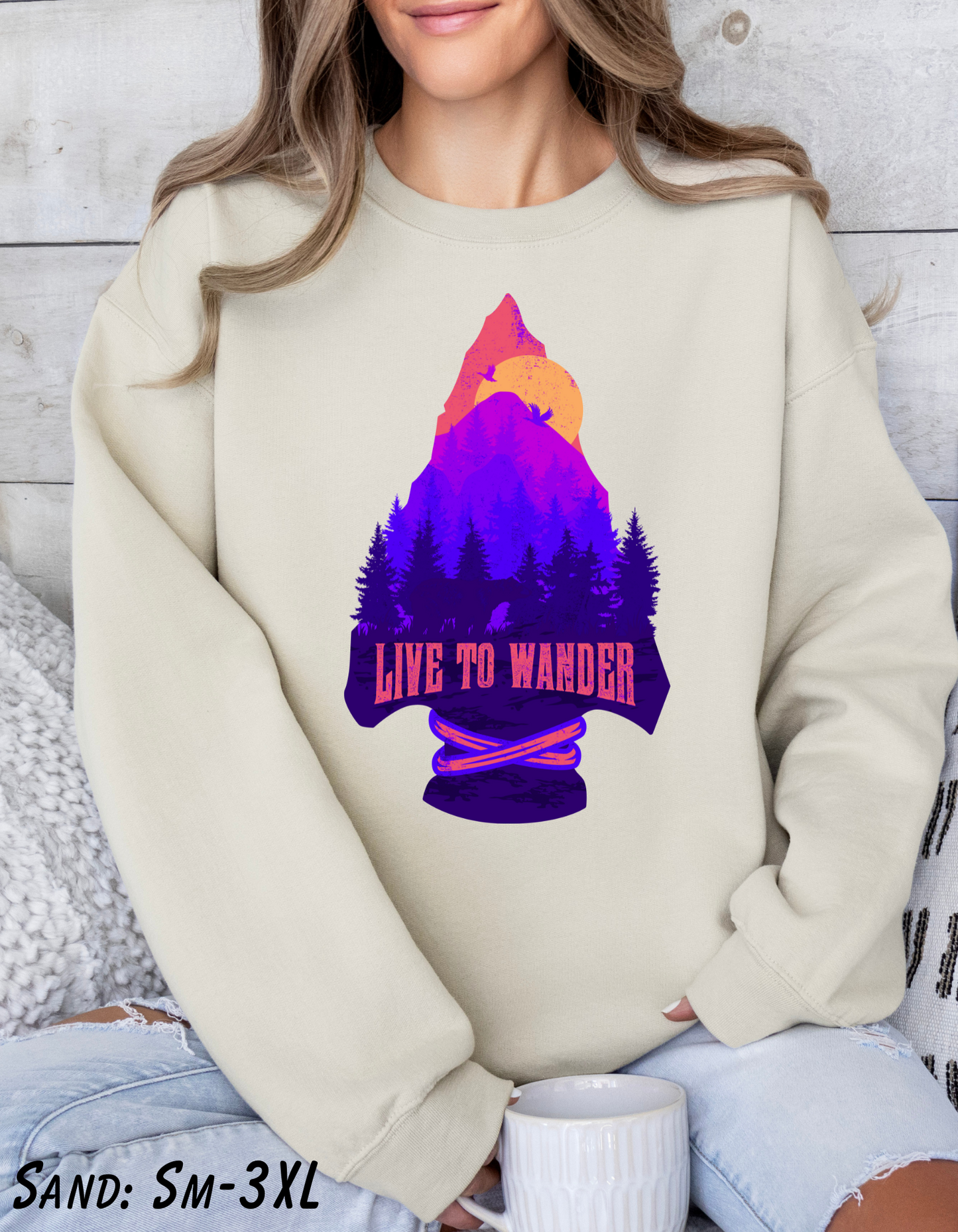 Live to Wander through the Sunsets Crewneck