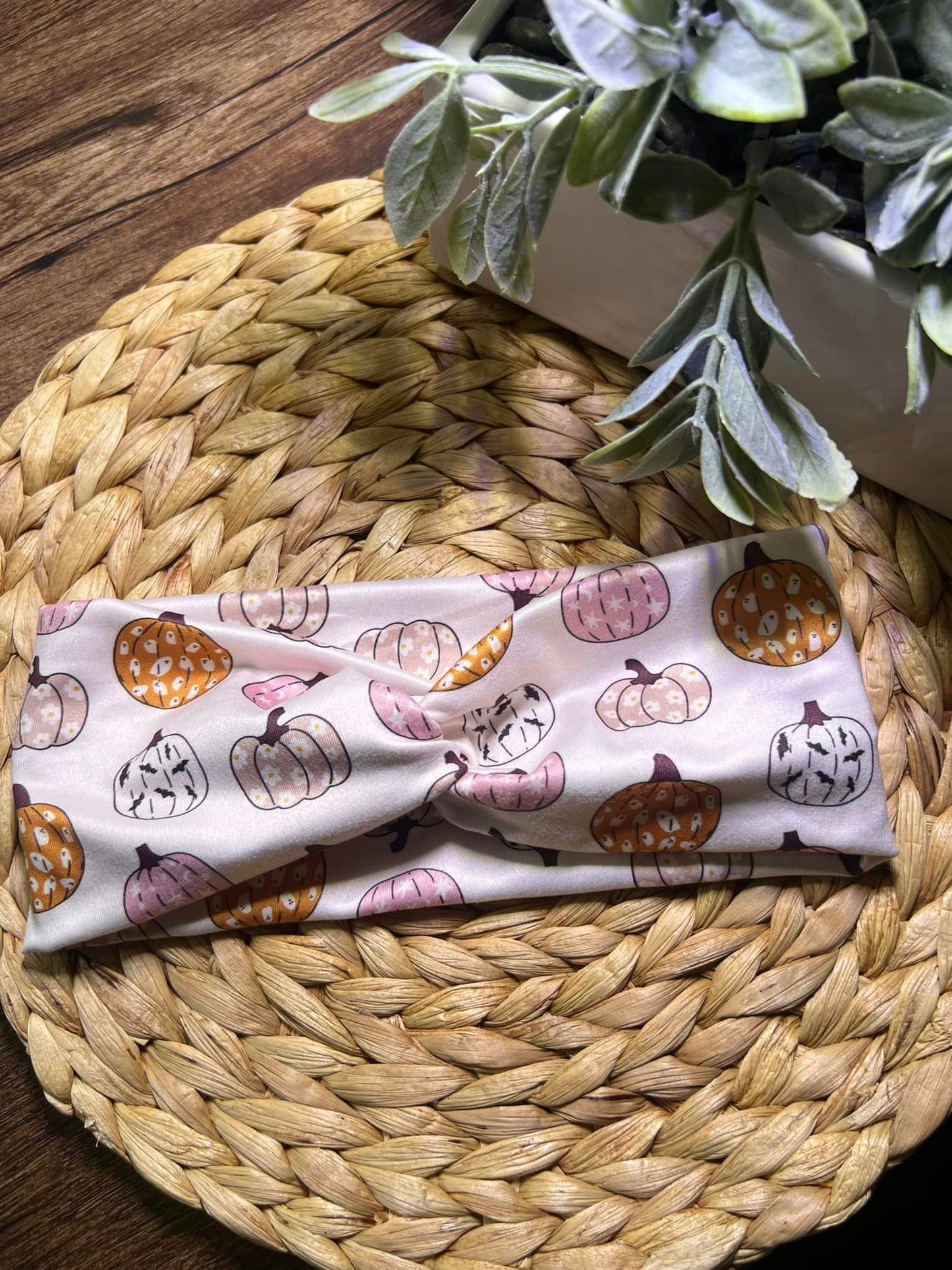 Pastel Pumpkins Twist Headbands