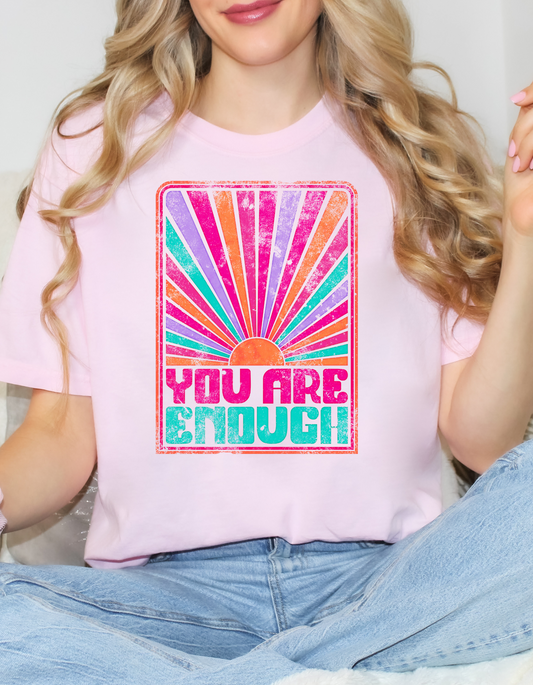 Sunset Pink You Are Enough Tee