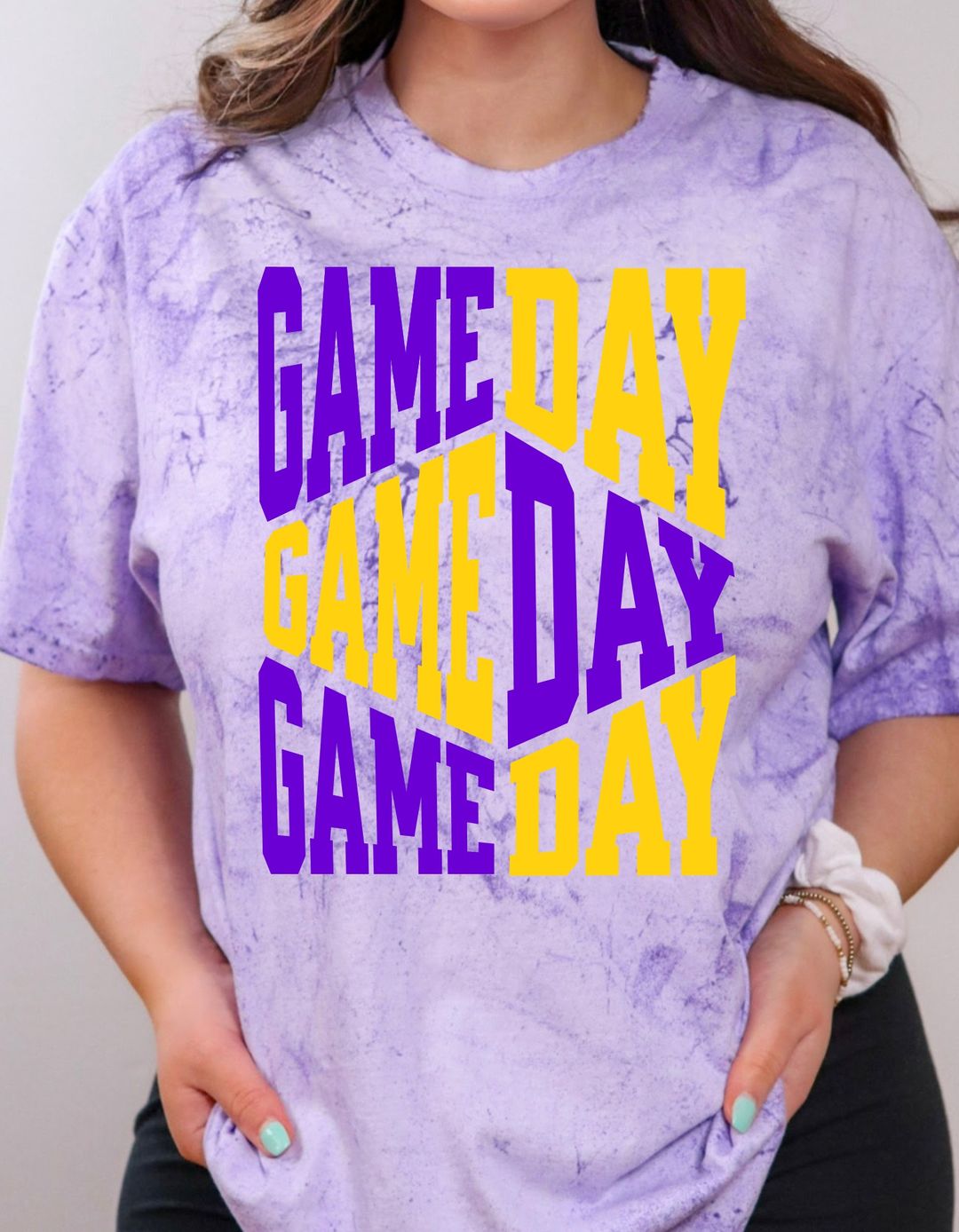 Purple and Gold Game Day Color Blast Tee