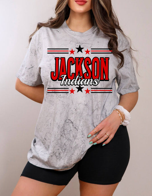 Jackson Indians Retro Star Color Blast Tee