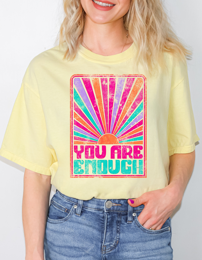 Sunset Pink You Are Enough Tee