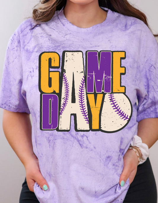 Purple and Gold Game Day Color Blast Tee