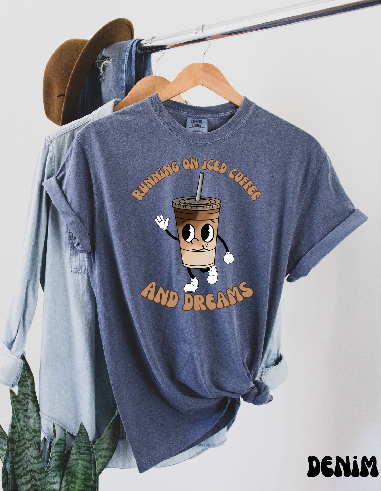 Running on Iced Coffee Comfort Colors Tee