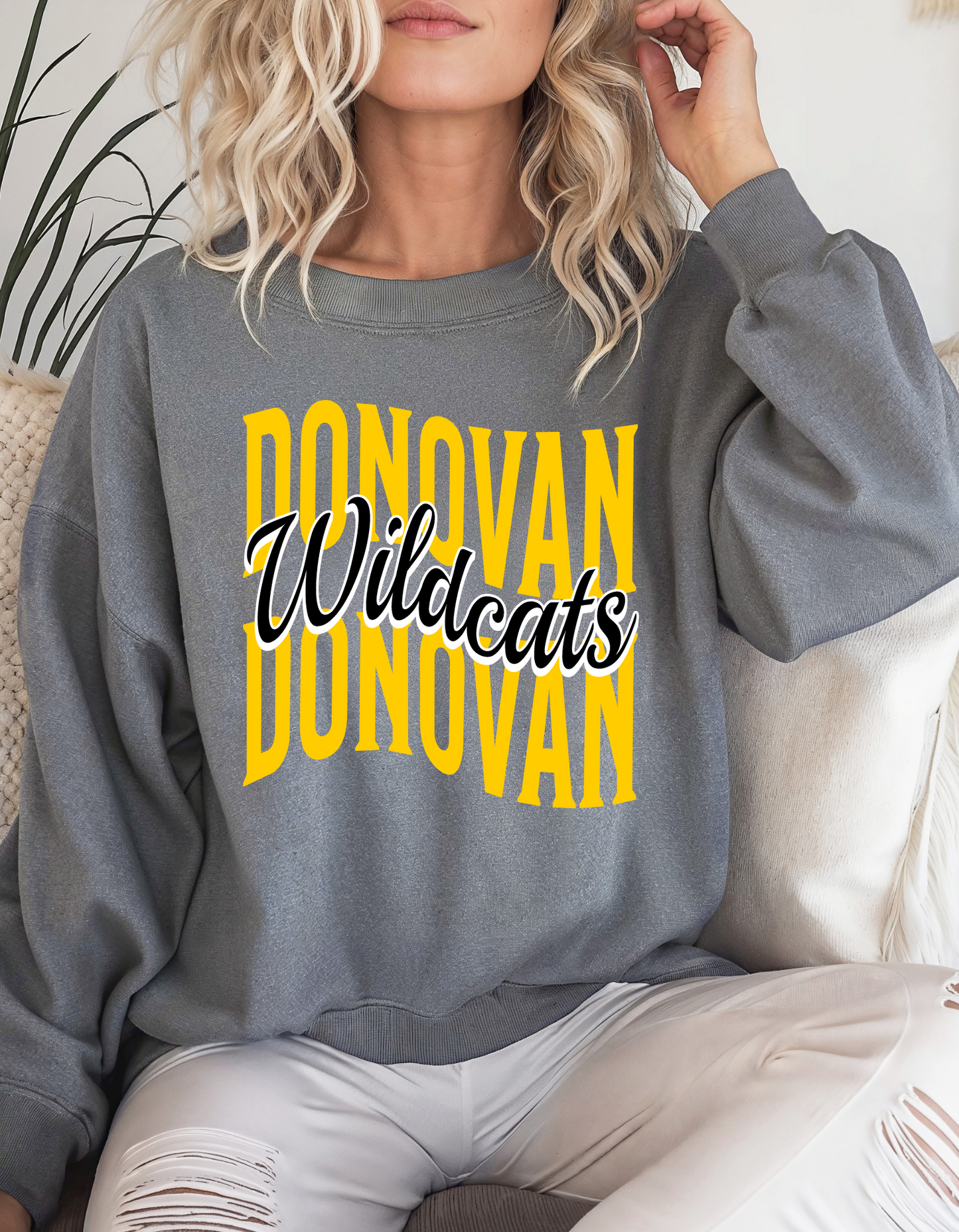 Donovan Wildcats Wavy Crewneck