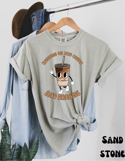 Running on Iced Coffee Comfort Colors Tee