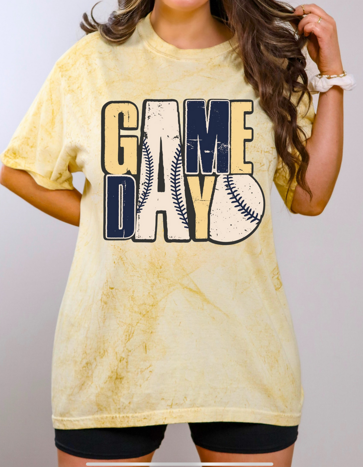 Navy and Gold Game Day Color Blast Tee