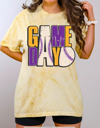 Purple and Gold Game Day Color Blast Tee