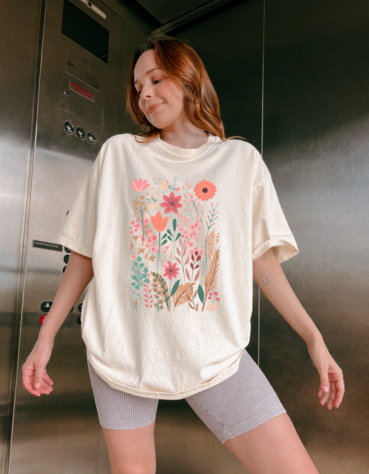 Spring Bright Florals Comfort Colors Short Sleeve Tee