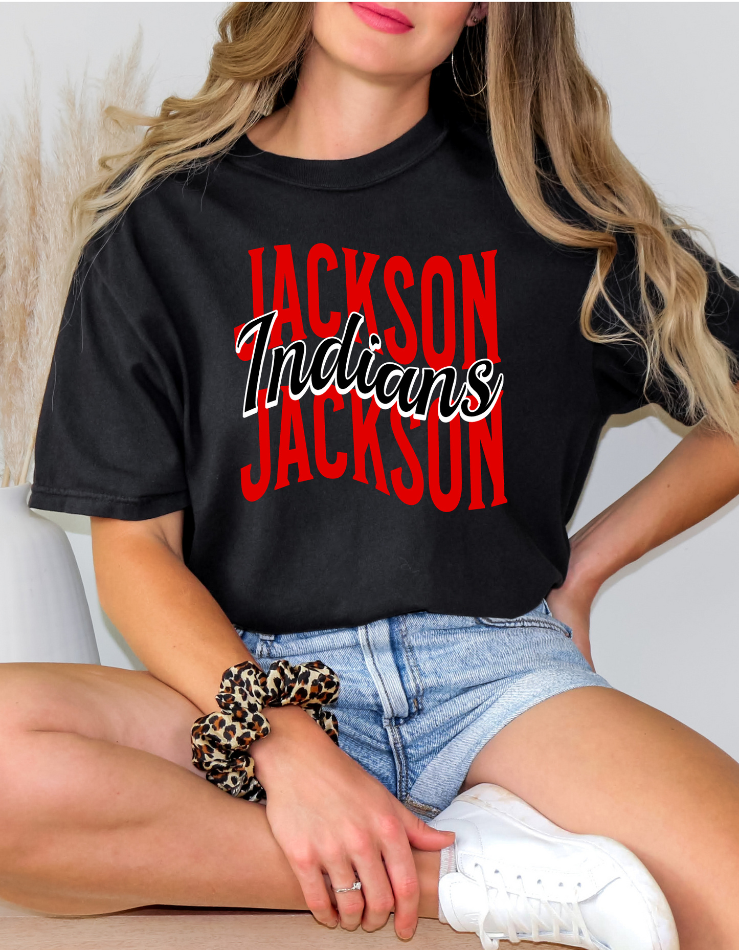 Jackson Indians Wavy Crew and Tee