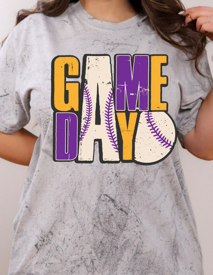 Purple and Gold Game Day Color Blast Tee