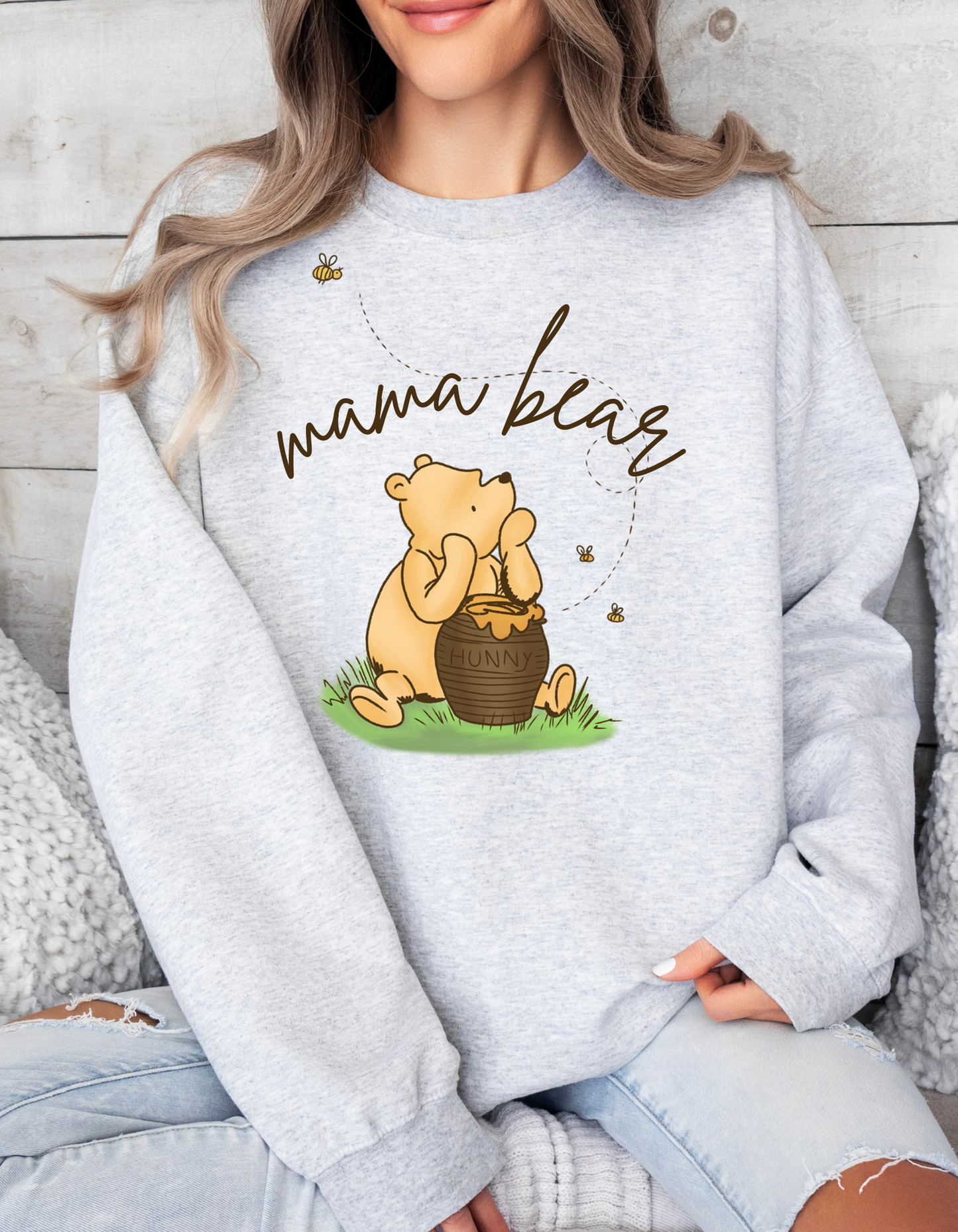 Mama Bear Pooh Bear Crewneck