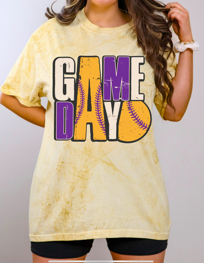 Purple and Gold Game Day Color Blast Tee