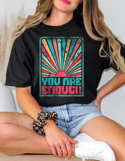 You are Enough Charcoal and Black Tee