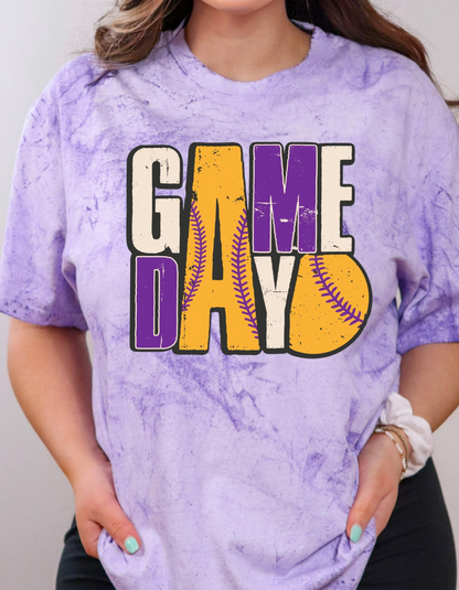 Purple and Gold Game Day Color Blast Tee