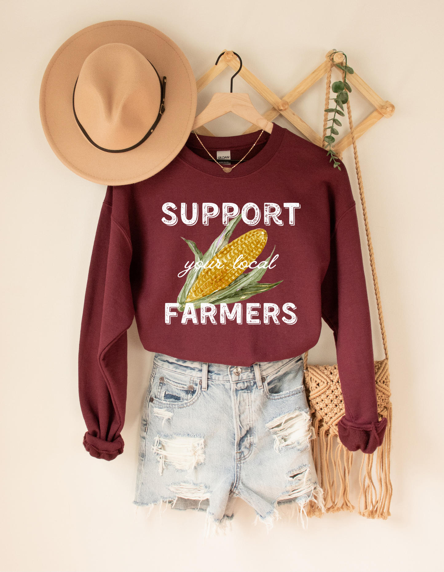 Support Your Local Farmers Crewneck