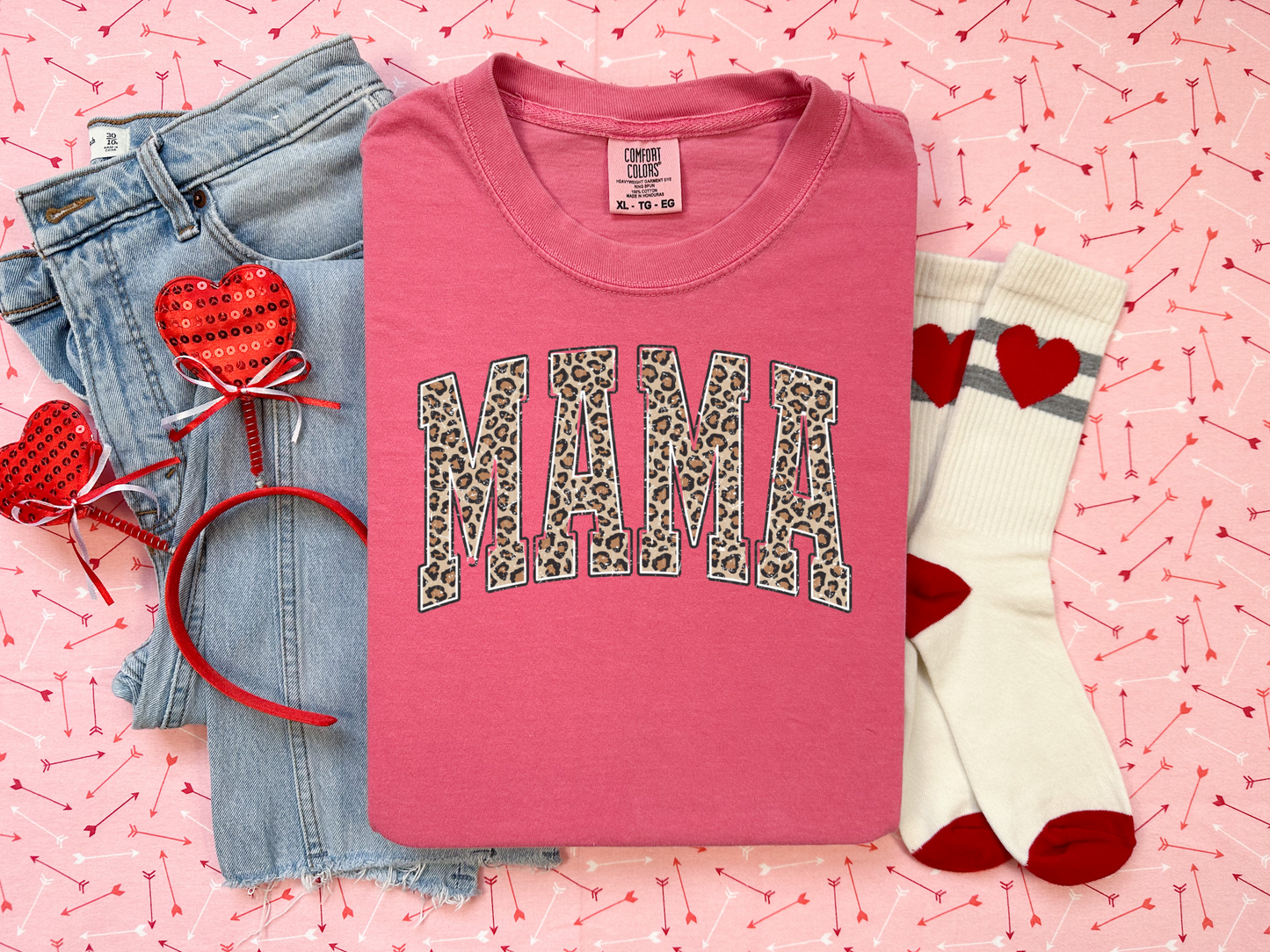 Leopard Print Mama on Comfort Colors