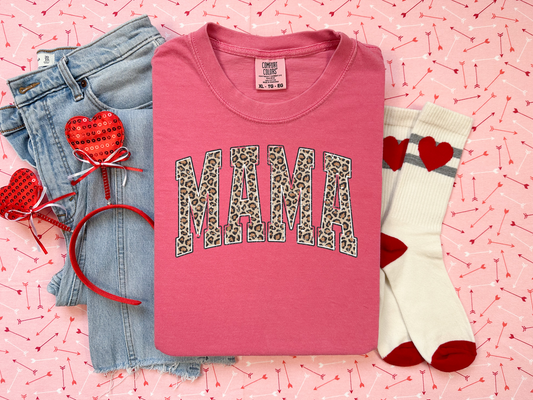 Leopard Print Mama on Comfort Colors