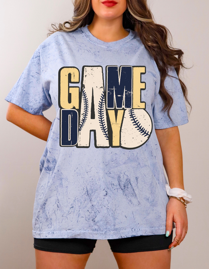 Navy and Gold Game Day Color Blast Tee