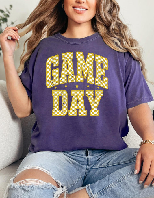 Game Day Comfort Colors Purple and Gold