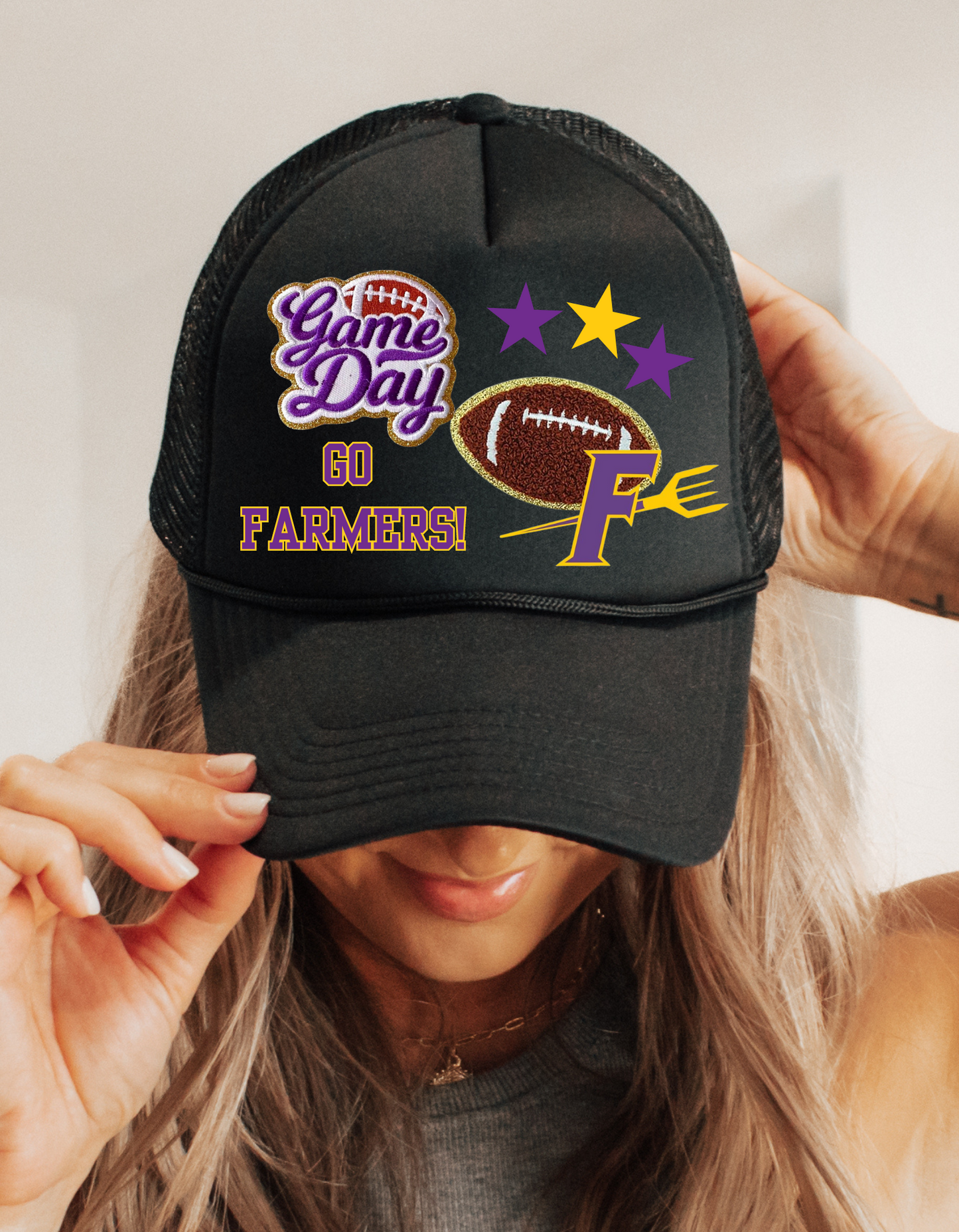 Go Farmers Football Trucker Hat HTV Designs