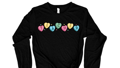 Teacher Candy Heart Long Sleeve
