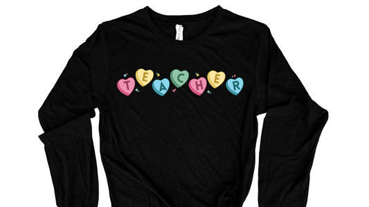 Teacher Candy Heart Long Sleeve