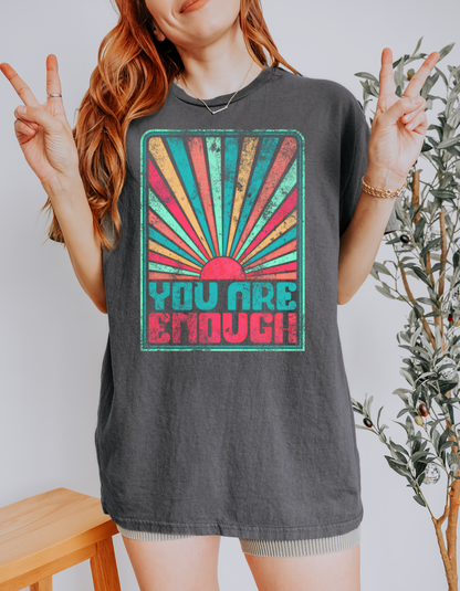 You are Enough Charcoal and Black Tee